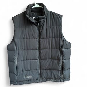 Columbia Black Puffer Down Feather Vest Size XL